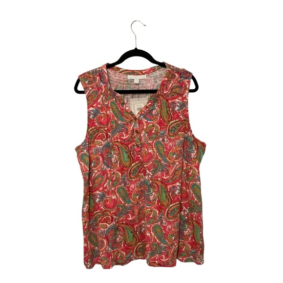 Colorful Paisley Sleeveless Top - Picture 1 of 3